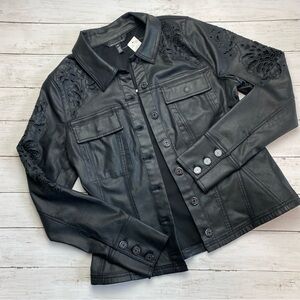 [NWT] White House Black Market Cutwork Coated Flirty Jacket - Size M